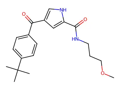 4-(4-tert-butylbenzoyl)-N-(3-methoxypropyl)-1H-pyrrole-2-carboxamide structure