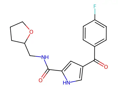 4-(4-fluorobenzoyl)-N-(tetrahydro-2-furanylmethyl)-1H-pyrrole-2-carboxamide structure