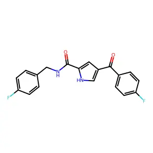 4-(4-fluorobenzoyl)-N-(4-fluorobenzyl)-1H-pyrrole-2-carboxamide structure