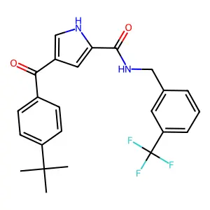 4-(4-tert-butylbenzoyl)-N-{[3-(trifluoromethyl)phenyl]methyl}-1H-pyrrole-2-carboxamide structure