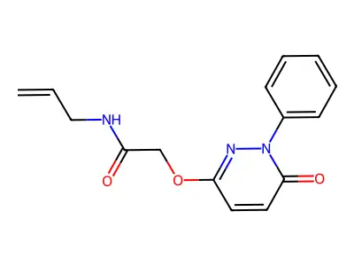 N-allyl-2-[(6-oxo-1-phenyl-1,6-dihydro-3-pyridazinyl)oxy]acetamide structure