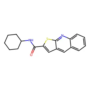 N-cyclohexylthieno[2,3-b]quinoline-2-carboxamide structure