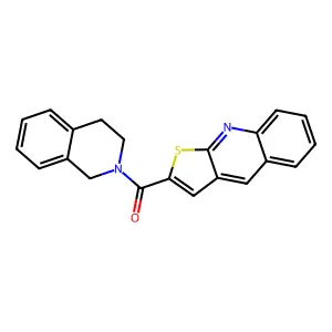 3,4-dihydro-2(1H)-isoquinolinyl(thieno[2,3-b]quinolin-2-yl)methanone structure