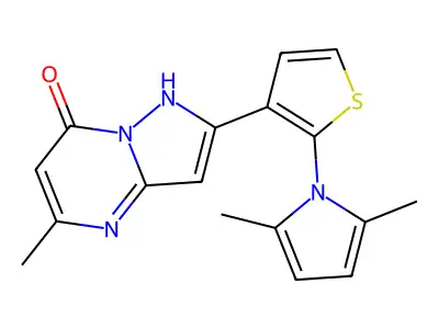 2-[2-(2,5-dimethyl-1H-pyrrol-1-yl)-3-thienyl]-5-methylpyrazolo[1,5-a]pyrimidin-7-ol structure