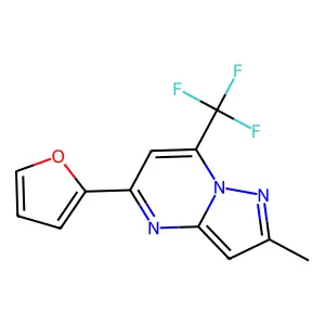 5-(2-Furyl)-2-methyl-7-(trifluoromethyl)pyrazolo[1,5-a]pyrimidine structure