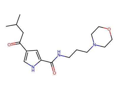4-(3-methylbutanoyl)-N-(3-morpholinopropyl)-1H-pyrrole-2-carboxamide structure