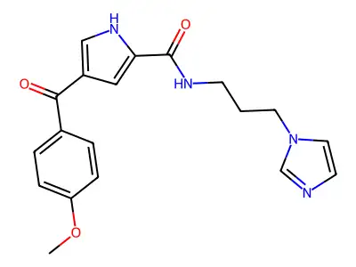 N-[3-(1H-imidazol-1-yl)propyl]-4-(4-methoxybenzoyl)-1H-pyrrole-2-carboxamide structure