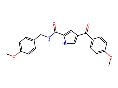 4-(4-methoxybenzoyl)-N-[(4-methoxyphenyl)methyl]-1H-pyrrole-2-carboxamide structure