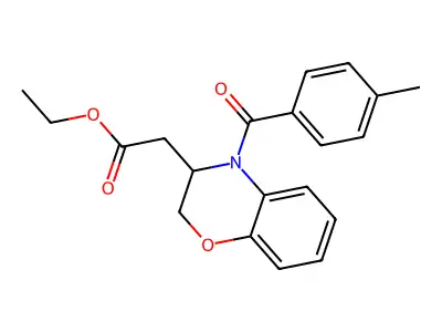 ethyl 2-[4-(4-methylbenzoyl)-3,4-dihydro-2H-1,4-benzoxazin-3-yl]acetate structure