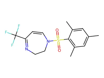 1-(mesitylsulfonyl)-5-(trifluoromethyl)-2,3-dihydro-1H-1,4-diazepine structure
