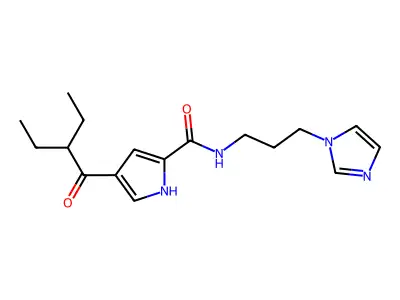 4-(2-ethylbutanoyl)-N-[3-(1H-imidazol-1-yl)propyl]-1H-pyrrole-2-carboxamide structure