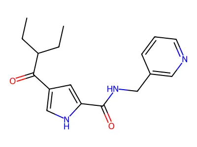 4-(2-ethylbutanoyl)-N-(3-pyridinylmethyl)-1H-pyrrole-2-carboxamide structure