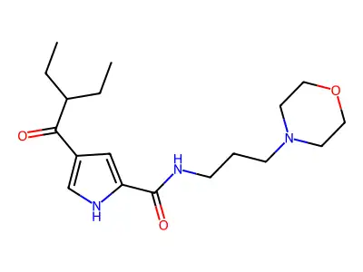 4-(2-ethylbutanoyl)-N-(3-morpholinopropyl)-1H-pyrrole-2-carboxamide structure