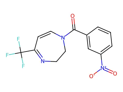 (3-Nitrophenyl)-[5-(trifluoromethyl)-2,3-dihydro-1,4-diazepin-1-yl]methanone structure
