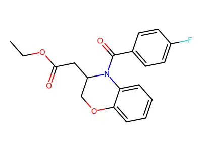 ethyl 2-[4-(4-fluorobenzoyl)-3,4-dihydro-2H-1,4-benzoxazin-3-yl]acetate structure