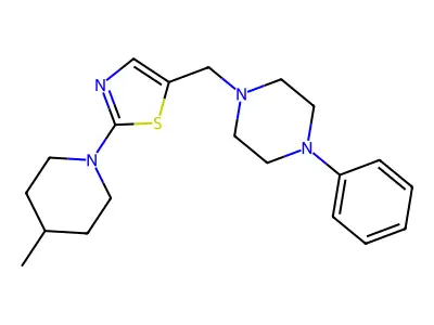 1-{[2-(4-Methylpiperidino)-1,3-thiazol-5-yl]methyl}-4-phenylpiperazine structure