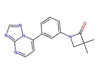 3,3-Dimethyl-1-(3-[1,2,4]triazolo[1,5-a]pyrimidin-7-ylphenyl)-2-azetidinone structure