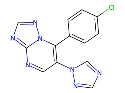7-(4-chlorophenyl)-6-(1H-1,2,4-triazol-1-yl)[1,2,4]triazolo[1,5-a]pyrimidine structure