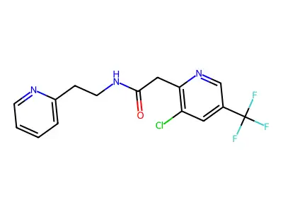 2-[3-chloro-5-(trifluoromethyl)-2-pyridinyl]-N-[2-(2-pyridinyl)ethyl]acetamide structure