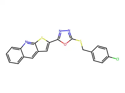 2-{5-[(4-Chlorobenzyl)sulfanyl]-1,3,4-oxadiazol-2-yl}thieno[2,3-b]quinoline structure