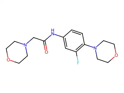 N-(3-fluoro-4-morpholinophenyl)-2-morpholinoacetamide structure