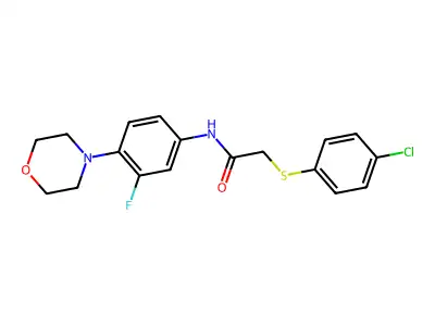 2-[(4-chlorophenyl)sulfanyl]-N-(3-fluoro-4-morpholinophenyl)acetamide structure