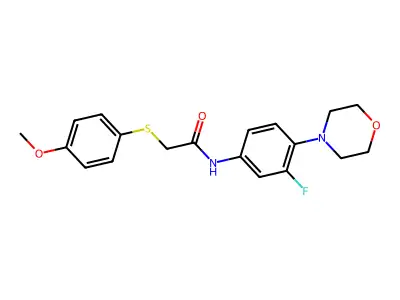 N-(3-fluoro-4-morpholinophenyl)-2-[(4-methoxyphenyl)sulfanyl]acetamide structure