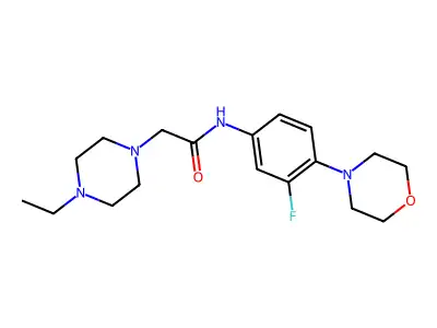 2-(4-ethylpiperazino)-N-(3-fluoro-4-morpholinophenyl)acetamide structure