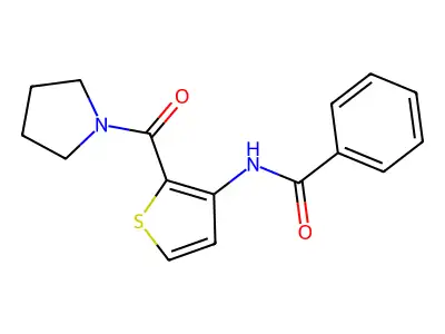 N-[2-(pyrrolidine-1-carbonyl)thiophen-3-yl]benzamide structure