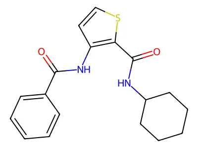 3-benzamido-N-cyclohexylthiophene-2-carboxamide structure