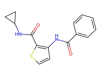 3-(benzoylamino)-N-cyclopropyl-2-thiophenecarboxamide structure