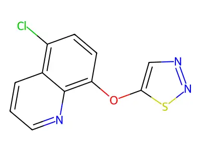 5-Chloro-8-quinolinyl 1,2,3-thiadiazol-5-yl ether structure