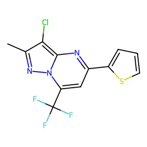 3-Chloro-2-methyl-5-(2-thienyl)-7-(trifluoromethyl)pyrazolo[1,5-a]pyrimidine structure