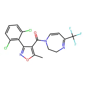 [3-(2,6-dichlorophenyl)-5-methyl-4-isoxazolyl][5-(trifluoromethyl)-2,3-dihydro-1H-1,4-diazepin-1-yl]methanone structure