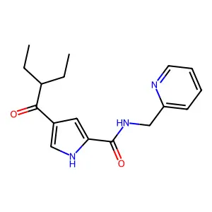 4-(2-ethylbutanoyl)-N-(2-pyridinylmethyl)-1H-pyrrole-2-carboxamide structure