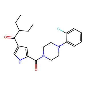 2-ethyl-1-(5-{[4-(2-fluorophenyl)piperazino]carbonyl}-1H-pyrrol-3-yl)-1-butanone structure