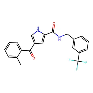 4-(2-methylbenzoyl)-N-[3-(trifluoromethyl)benzyl]-1H-pyrrole-2-carboxamide structure