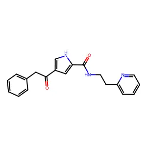 4-(2-phenylacetyl)-N-[2-(pyridin-2-yl)ethyl]-1H-pyrrole-2-carboxamide structure