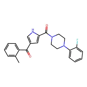 [4-(2-fluorophenyl)piperazino][4-(2-methylbenzoyl)-1H-pyrrol-2-yl]methanone structure