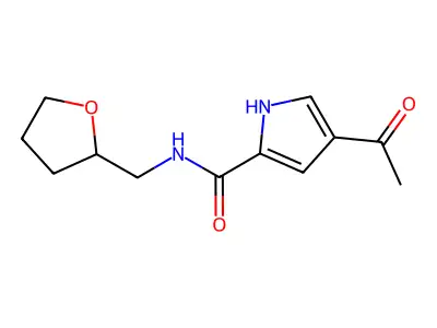 4-acetyl-N-(tetrahydro-2-furanylmethyl)-1H-pyrrole-2-carboxamide structure