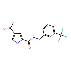 4-acetyl-N-[3-(trifluoromethyl)benzyl]-1H-pyrrole-2-carboxamide structure