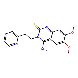4-Amino-6,7-dimethoxy-3-(2-pyridin-2-ylethyl)quinazoline-2-thione structure