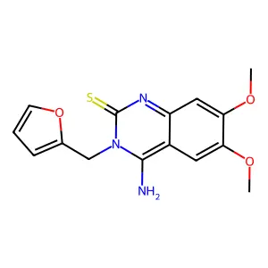 3-(2-furylmethyl)-4-imino-6,7-dimethoxy-3,4-dihydro-2(1H)-quinazolinethione structure