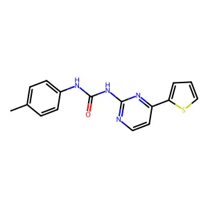 N-(4-methylphenyl)-N'-[4-(2-thienyl)-2-pyrimidinyl]urea structure