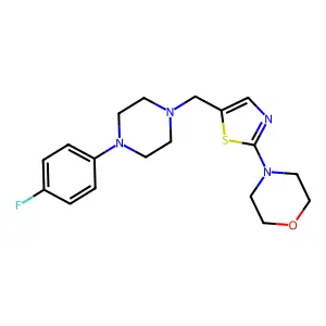 4-(5-{[4-(4-Fluorophenyl)piperazino]methyl}-1,3-thiazol-2-yl)morpholine structure