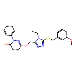 6-({4-ethyl-5-[(3-methoxybenzyl)sulfanyl]-4H-1,2,4-triazol-3-yl}methoxy)-2-phenyl-3(2H)-pyridazinone structure