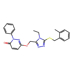 6-({4-ethyl-5-[(2-methylbenzyl)sulfanyl]-4H-1,2,4-triazol-3-yl}methoxy)-2-phenyl-3(2H)-pyridazinone structure