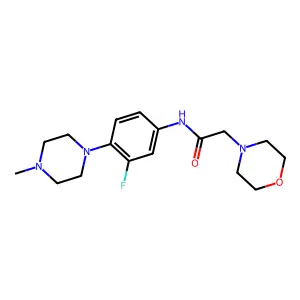 N-[3-fluoro-4-(4-methylpiperazino)phenyl]-2-morpholinoacetamide structure