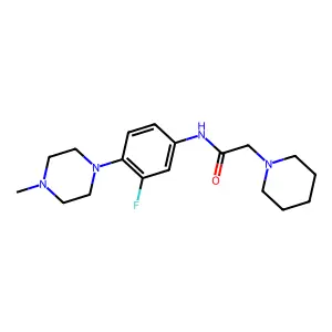 N-[3-fluoro-4-(4-methylpiperazino)phenyl]-2-piperidinoacetamide structure