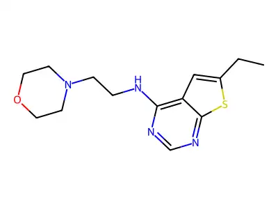6-ethyl-N-(2-morpholin-4-ylethyl)thieno[2,3-d]pyrimidin-4-amine structure